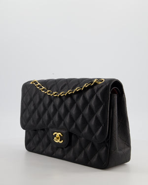 Chanel Jumbo Classic Double Flap Bag in Black Caviar Leather with Gold Hardware RRP £9,540