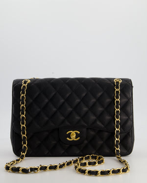 Chanel Jumbo Classic Double Flap Bag in Black Caviar Leather with Gold Hardware RRP £9,540