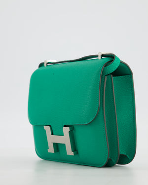 Hermès Mini Constance III Miroir 18 Bag in Menthe Chevre Mysore Leather with Palladium Hardware