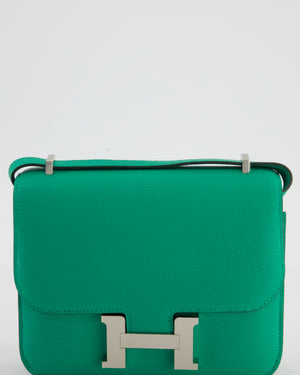 Hermès Mini Constance III Miroir 18 Bag in Menthe Chevre Mysore Leather with Palladium Hardware