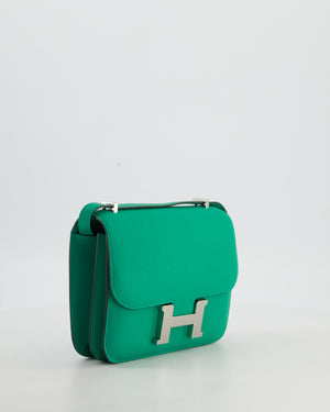 Hermès Mini Constance III Miroir 18 Bag in Menthe Chevre Mysore Leather with Palladium Hardware