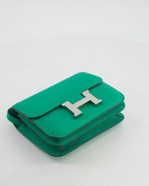Hermès Mini Constance III Miroir 18 Bag in Menthe Chevre Mysore Leather with Palladium Hardware