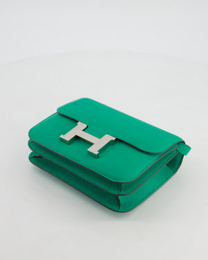 Hermès Mini Constance III Miroir 18 Bag in Menthe Chevre Mysore Leather with Palladium Hardware