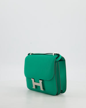 Hermès Mini Constance III Miroir 18 Bag in Menthe Chevre Mysore Leather with Palladium Hardware