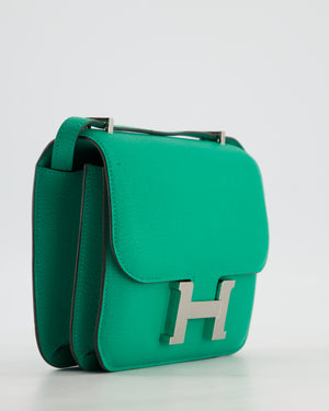 Hermès Mini Constance III Miroir 18 Bag in Menthe Chevre Mysore Leather with Palladium Hardware