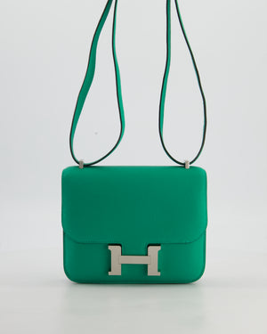 Hermès Mini Constance III Miroir 18 Bag in Menthe Chevre Mysore Leather with Palladium Hardware