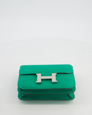 Hermès Mini Constance III Miroir 18 Bag in Menthe Chevre Mysore Leather with Palladium Hardware