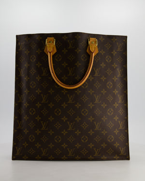 Louis Vuitton Brown Monogram Sac Plat Tote Bag with Gold Hardware