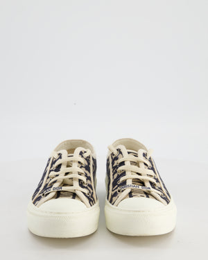 Christian Dior Navy Walk 'n' Dior Oblique Trainers Size EU 37