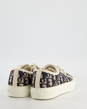 Christian Dior Navy Walk 'n' Dior Oblique Trainers Size EU 37