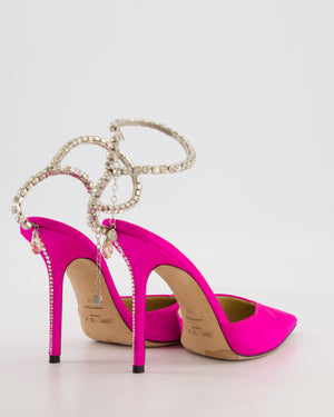 Jimmy Choo Pink Saeda 100 Crystal Chain Pumps Size EU 40