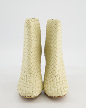 Bottega Veneta Beige Canalazzo Intrecciato Leather Ankle Boots Size EU 39 RRP £2,650