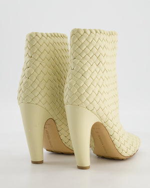 Bottega Veneta Beige Canalazzo Intrecciato Leather Ankle Boots Size EU 39 RRP £2,650