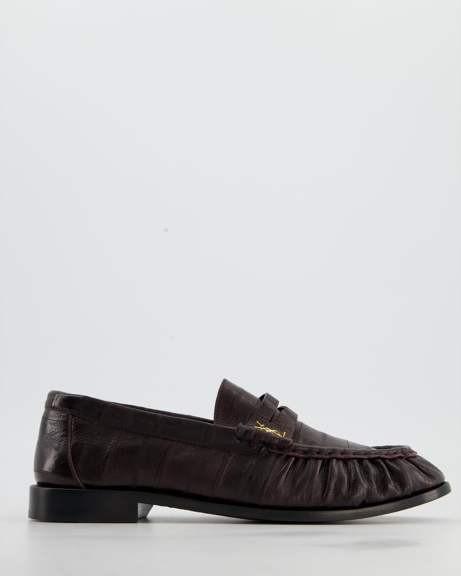 Saint Laurent Brown Le Loafer in Eel Leather with Gold Hardware Size EU 40 RRP £1,065