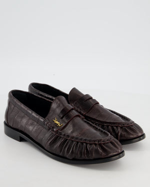Saint Laurent Brown Le Loafer in Eel Leather with Gold Hardware Size EU 40 RRP £1,065