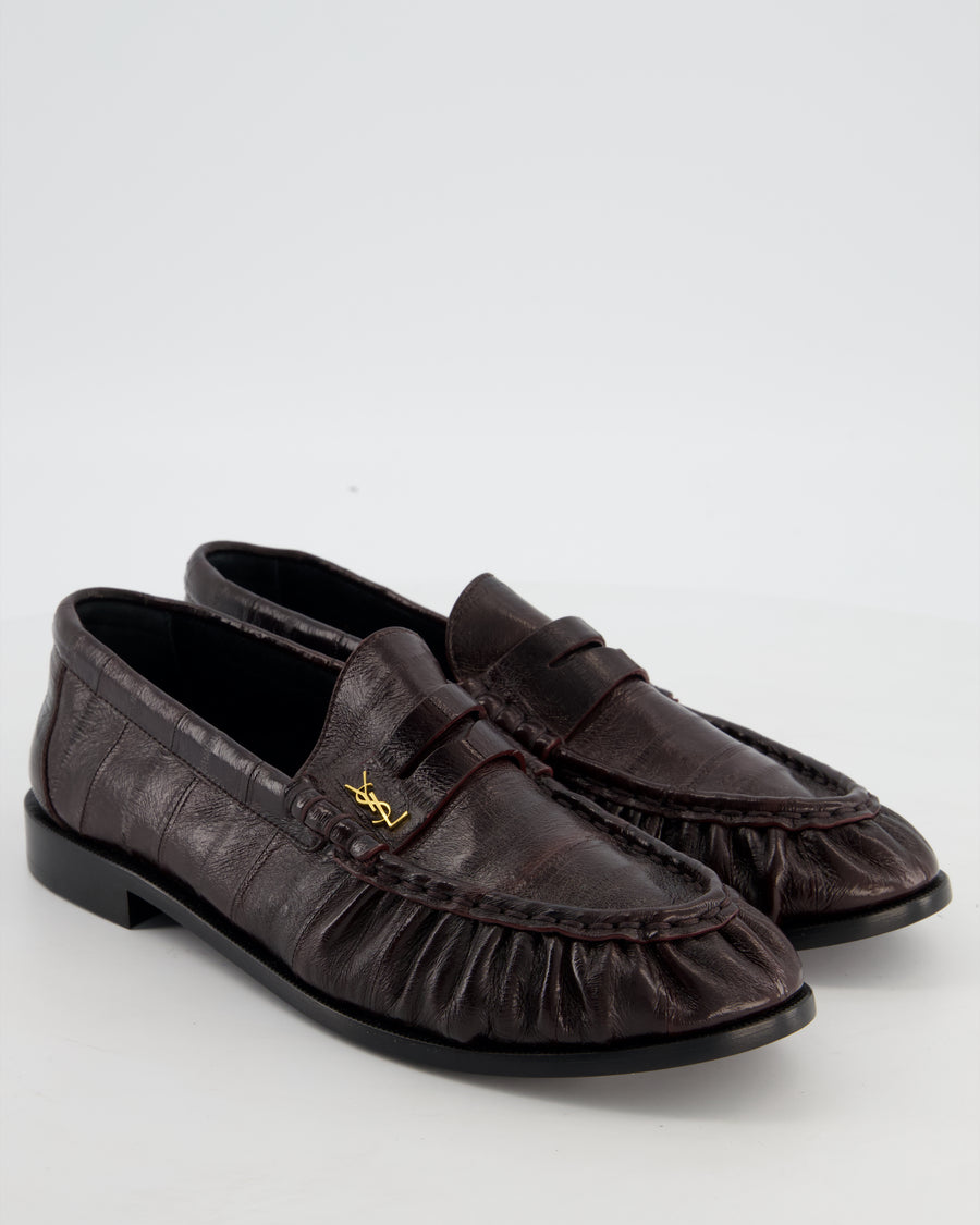 Saint Laurent Brown Le Loafer in Eel Leather with Gold Hardware Size EU 40 RRP £1,065