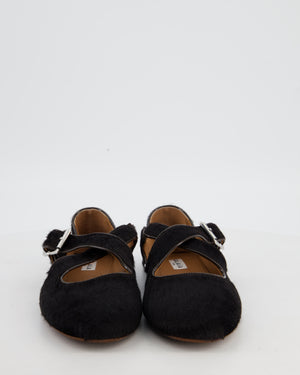 Alaïa Brown Cross-Over Calf-Hair Ballet Flats Size EU 40 RRP £920