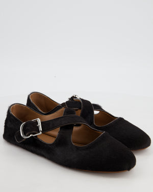 Alaïa Brown Cross-Over Calf-Hair Ballet Flats Size EU 40 RRP £920