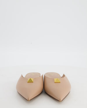 Valentino Nude Leather Roman Stud Pointed Mules Size EU 40 RRP £420