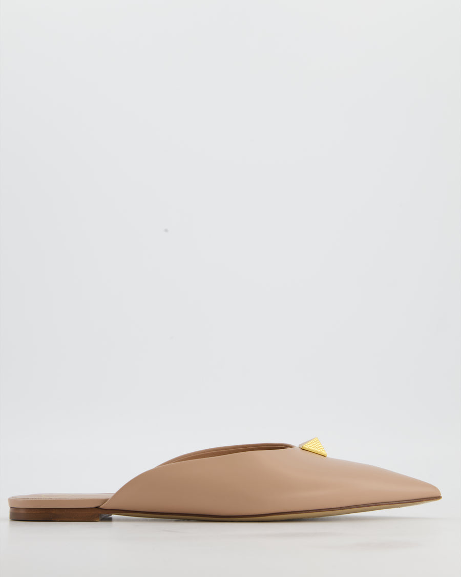 Valentino Nude Leather Roman Stud Pointed Mules Size EU 40 RRP £420