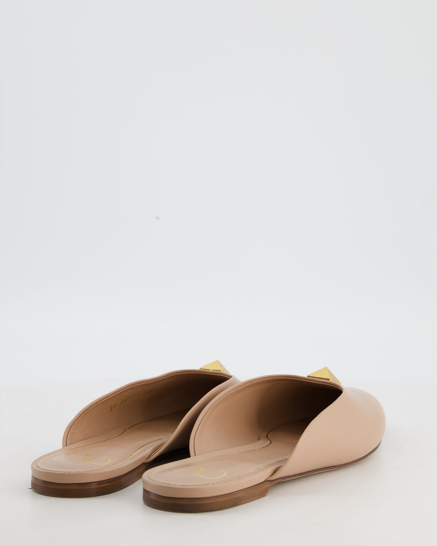 Valentino Nude Leather Roman Stud Pointed Mules Size EU 40 RRP £420