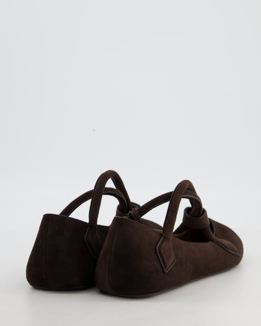 Alaïa Brown Le Teckel Brown Suede Ballet Flats Size EU 40