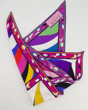 Emilio Pucci Multi-Colour Pesci Print Reversible Silk Triangle Scarf Size 130cm x 135cm