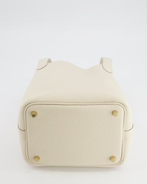 *RARE* Hermès Picotin Lock 18 Bag in Craie Clemence Leather with Gold Hardware