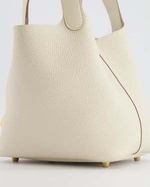 *RARE* Hermès Picotin Lock 18 Bag in Craie Clemence Leather with Gold Hardware