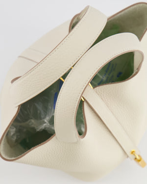 *RARE* Hermès Picotin Lock 18 Bag in Craie Clemence Leather with Gold Hardware