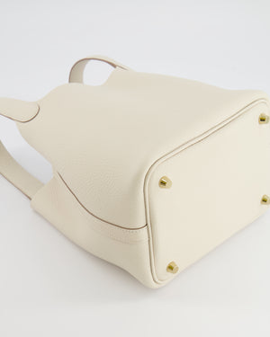 *RARE* Hermès Picotin Lock 18 Bag in Craie Clemence Leather with Gold Hardware