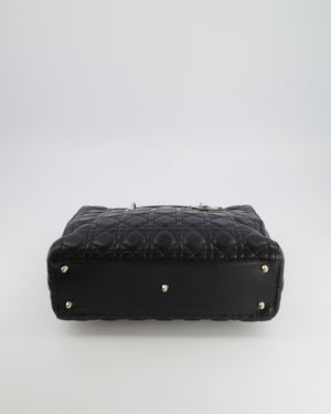Christian Dior Large Lady Dior Bag in Black Cannage Lambskin Leather with Silver Hardware RRP £5,200