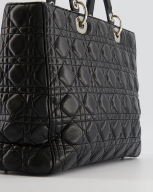 Christian Dior Large Lady Dior Bag in Black Cannage Lambskin Leather with Silver Hardware RRP £5,200