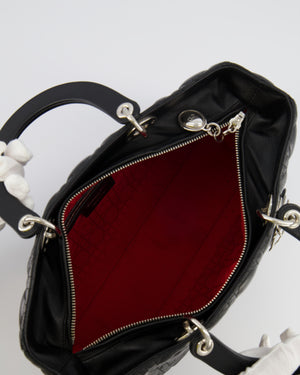 Christian Dior Large Lady Dior Bag in Black Cannage Lambskin Leather with Silver Hardware RRP £5,200