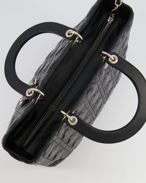 Christian Dior Large Lady Dior Bag in Black Cannage Lambskin Leather with Silver Hardware RRP £5,200