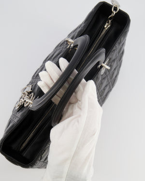 Christian Dior Large Lady Dior Bag in Black Cannage Lambskin Leather with Silver Hardware RRP £5,200