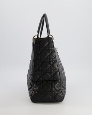 Christian Dior Large Lady Dior Bag in Black Cannage Lambskin Leather with Silver Hardware RRP £5,200