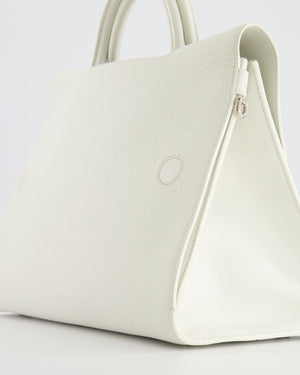 Christian Dior Diorever Bag in White Taurillon Grained Leather with Silver Hardware