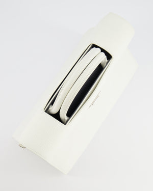 Christian Dior Diorever Bag in White Taurillon Grained Leather with Silver Hardware