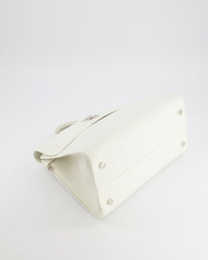 Christian Dior Diorever Bag in White Taurillon Grained Leather with Silver Hardware