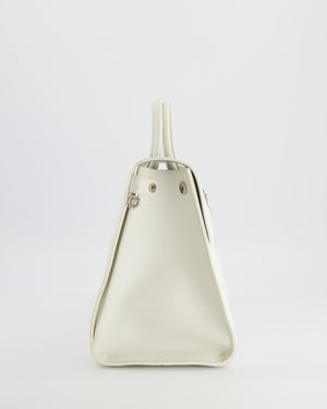 Christian Dior Diorever Bag in White Taurillon Grained Leather with Silver Hardware