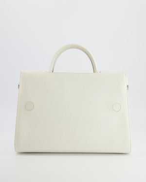 Christian Dior Diorever Bag in White Taurillon Grained Leather with Silver Hardware