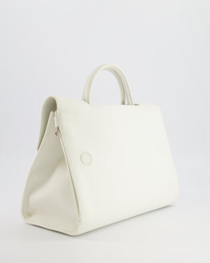Christian Dior Diorever Bag in White Taurillon Grained Leather with Silver Hardware