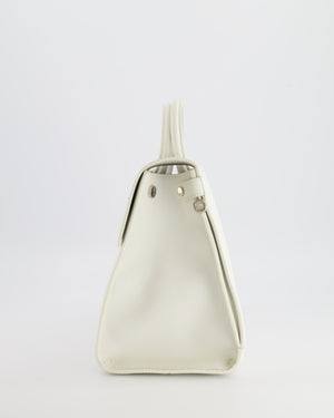 Christian Dior Diorever Bag in White Taurillon Grained Leather with Silver Hardware