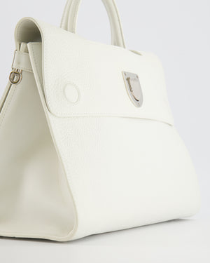 Christian Dior Diorever Bag in White Taurillon Grained Leather with Silver Hardware