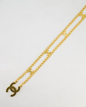 *RARE* Chanel Vintage 1997 24K Gold Logo Chain Belt with Small CC Logos and a Large CC Logo Buckle