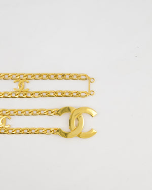 *RARE* Chanel Vintage 1997 24K Gold Logo Chain Belt with Small CC Logos and a Large CC Logo Buckle