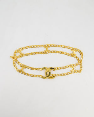 *RARE* Chanel Vintage 1997 24K Gold Logo Chain Belt with Small CC Logos and a Large CC Logo Buckle