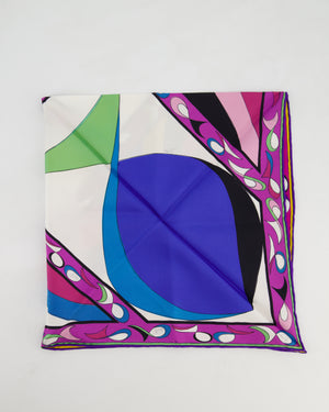 Emilio Pucci Multi-Colour Pesci Print Reversible Silk Triangle Scarf Size 130cm x 135cm