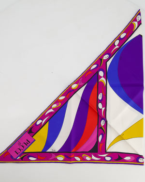 Emilio Pucci Multi-Colour Pesci Print Reversible Silk Triangle Scarf Size 130cm x 135cm